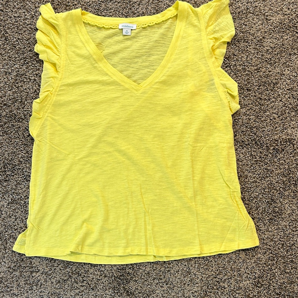 Yellow Ruffle Sleeve Tee